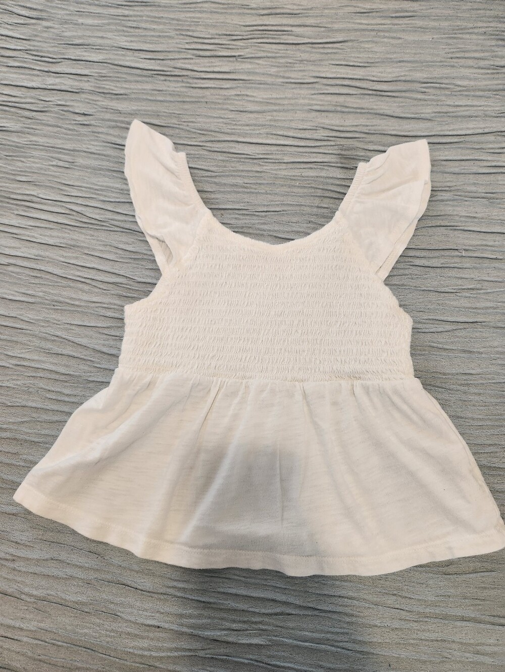 GAP White Smocked Flutter Tank Top for Kids